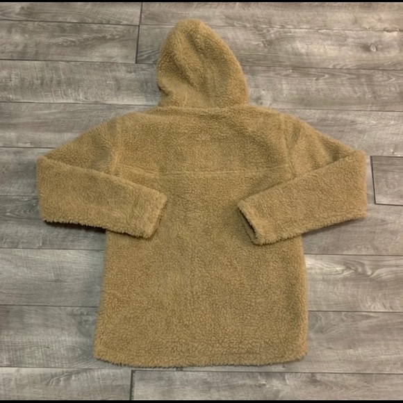 Green Sheep Women's Deep Pile Sherpa Oatmeal Fleece Full Zip Jacket Size Medium - Picture 7 of 9